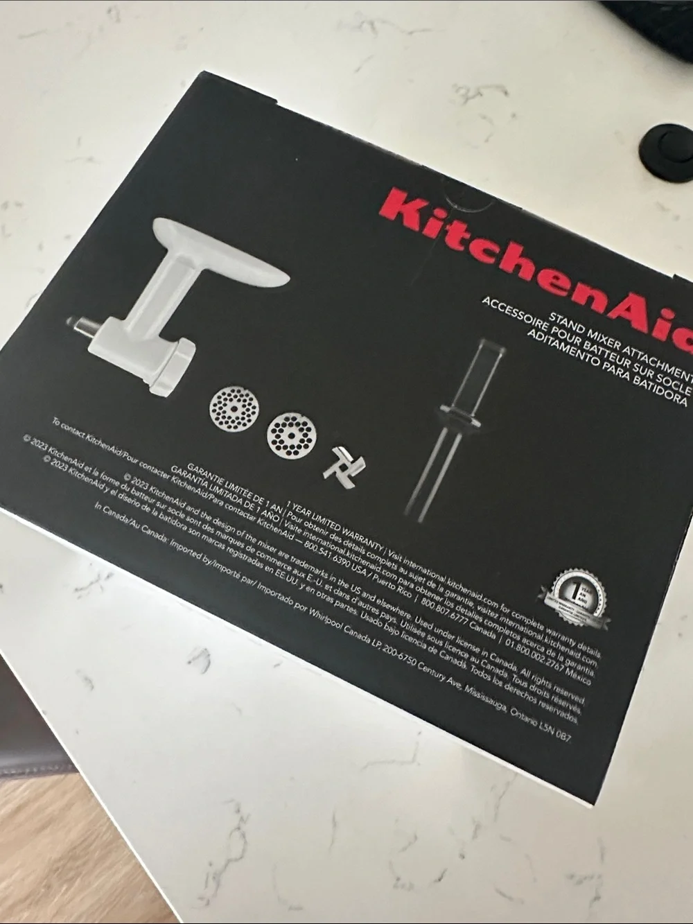 KitchenAid White Stand Mixer Food Grinder Attachment
